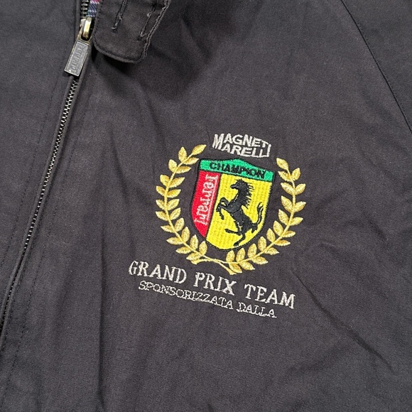 Vintage 90s Ferrari Magneti Marelli Flannel Lined Windbreaker Jacket Mens M/L - Picture 6 of 12